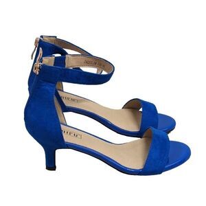 IDIFU IN2 SLIM Womens Size 5 Blue Open Toe Kitten Heel Ankle Strap Sandal
